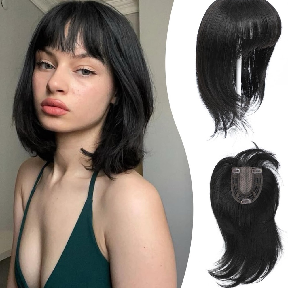 Ms Taj 12 Inch Hair Topper Natural Black